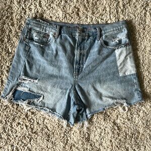 American Eagle Highest Rise 90’s Boyfriend Shorts Patchwork pride size 18